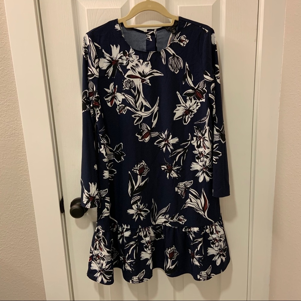Halogen drop waist dress / small, navy